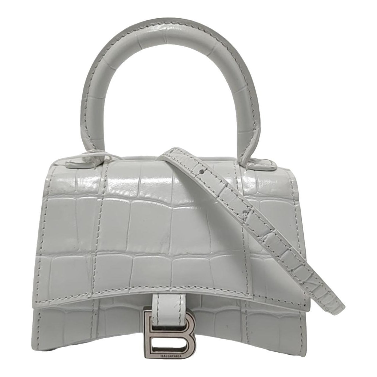 Hourglass leather handbag