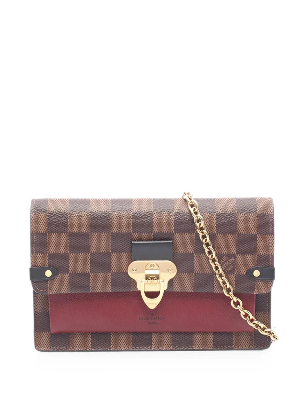 2019 Damier Ebene Vavin Wallet on Chain crossbody bag