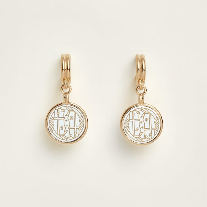 Orfèvre Jaune or Blanc Quadrige Earrings