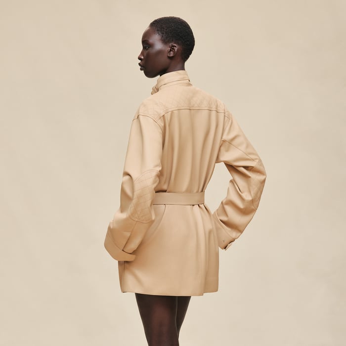 Beige Cajou Short Parka Coat