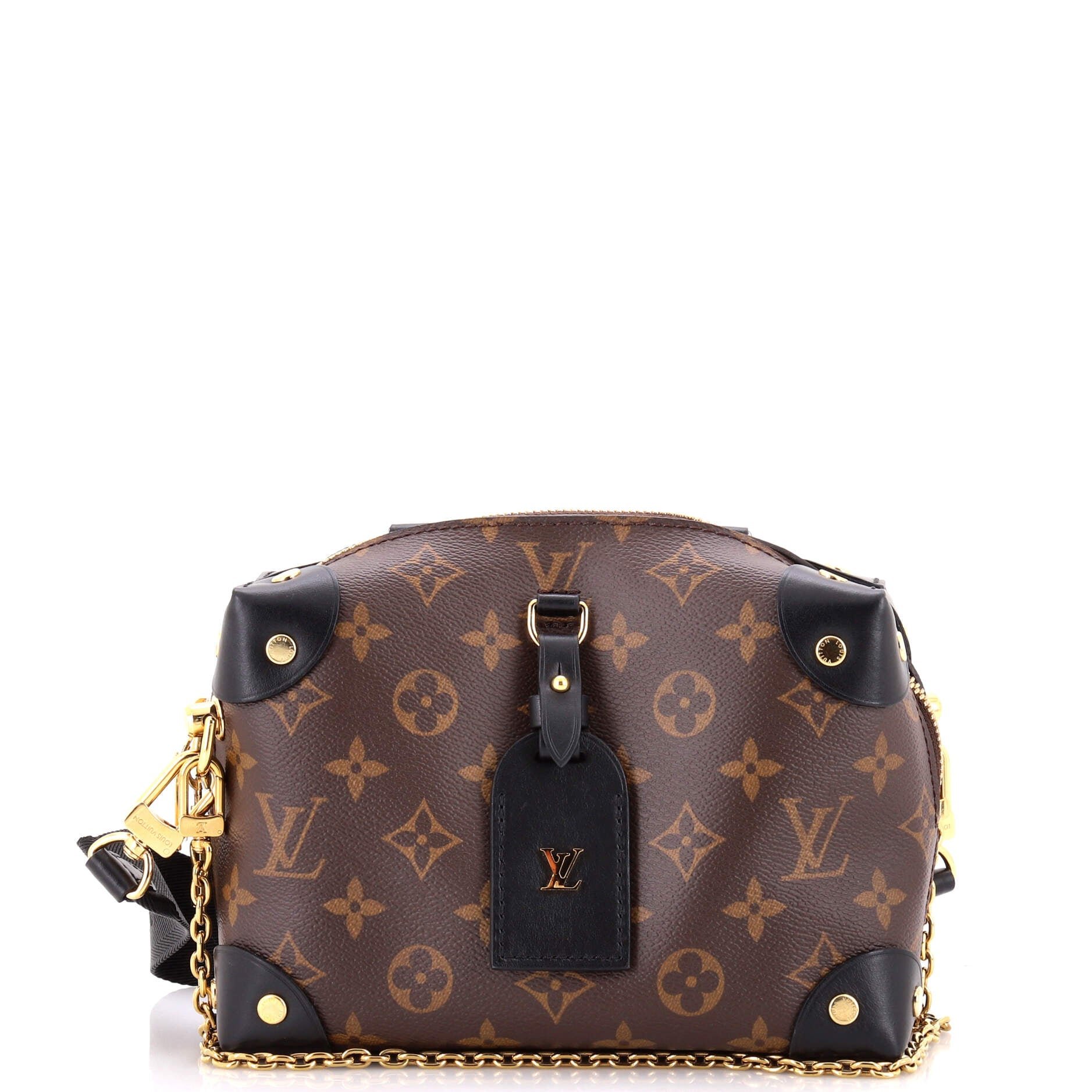 Petite Malle Souple Handbag Monogram Canvas with Leather