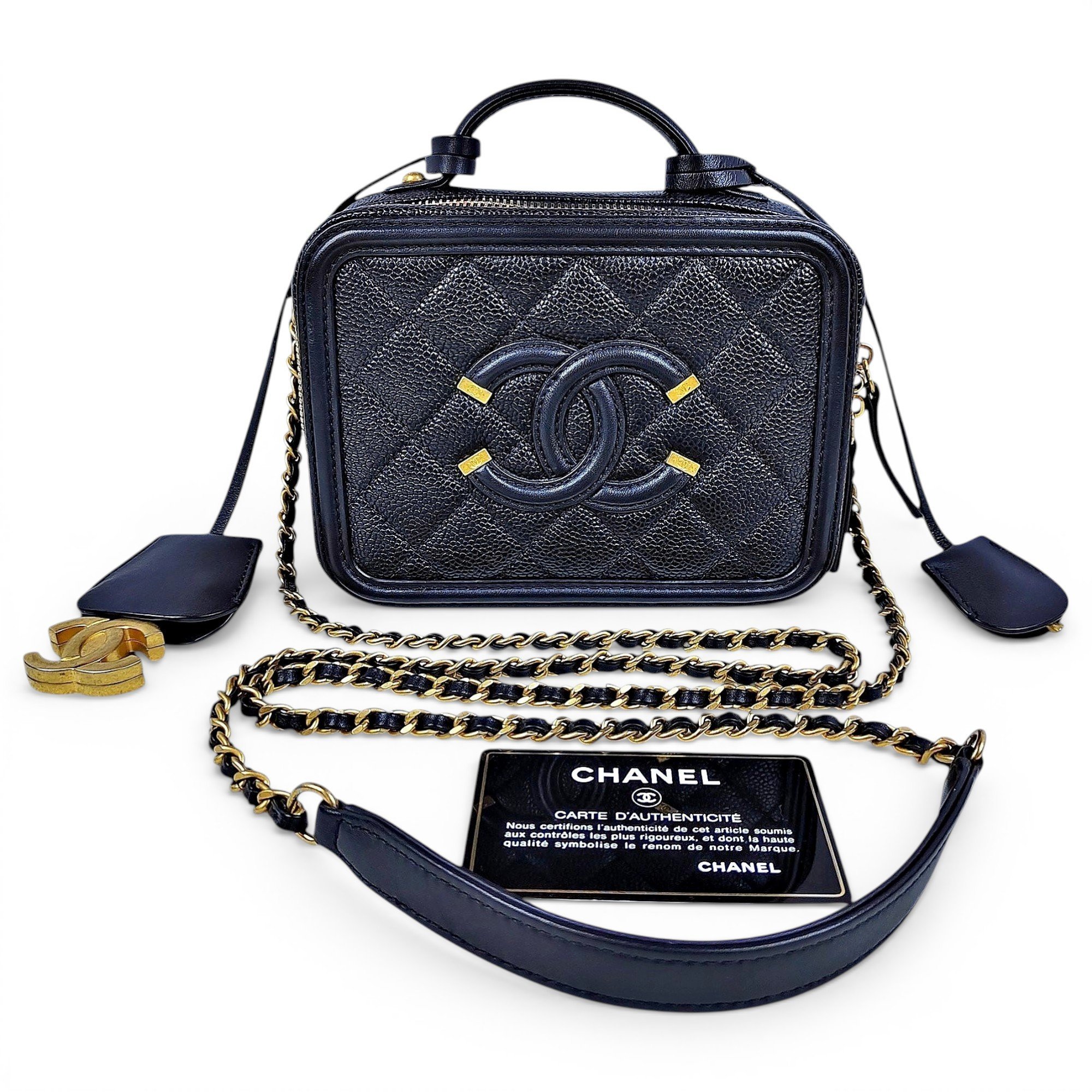 Vanity leather handbag