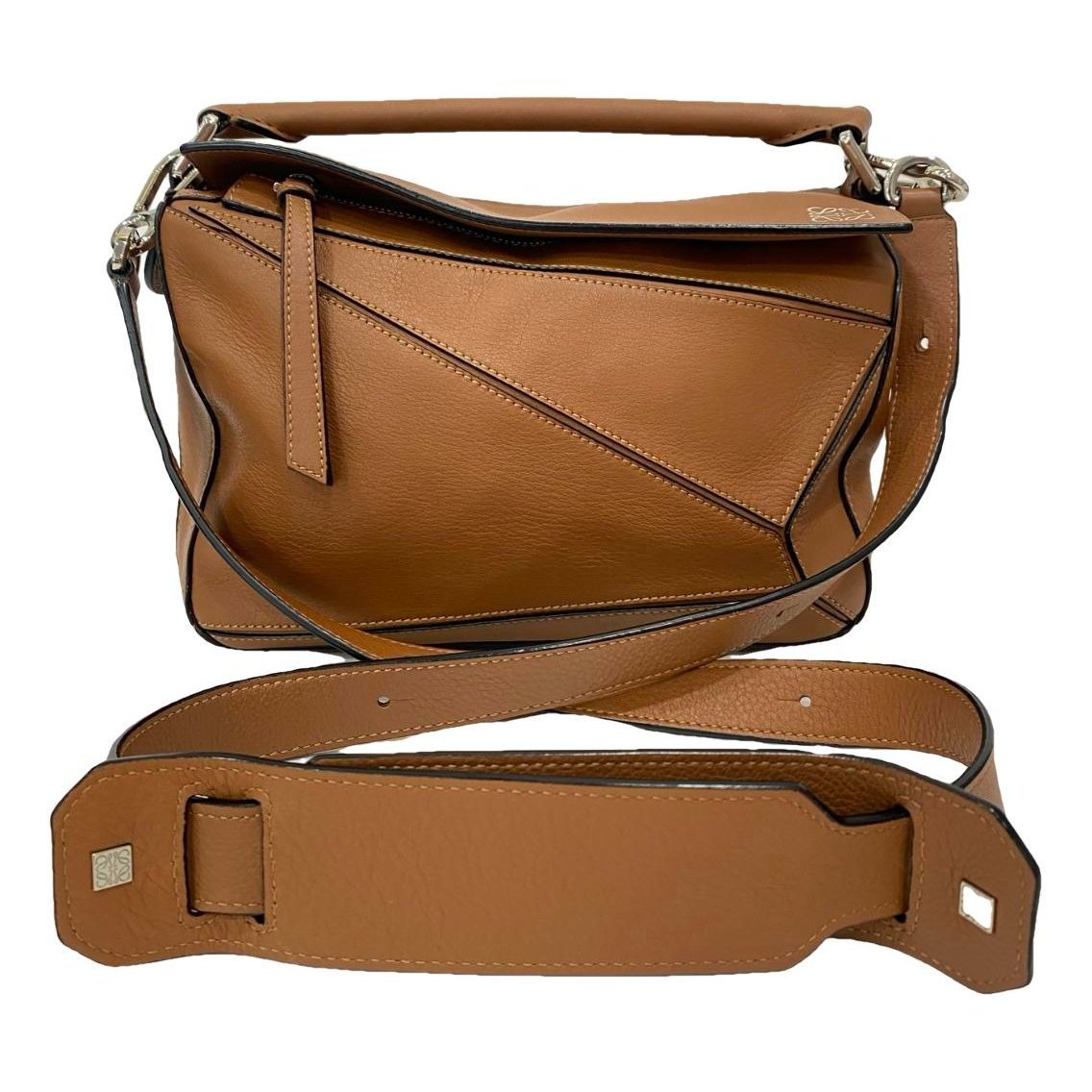 Puzzle leather handbag