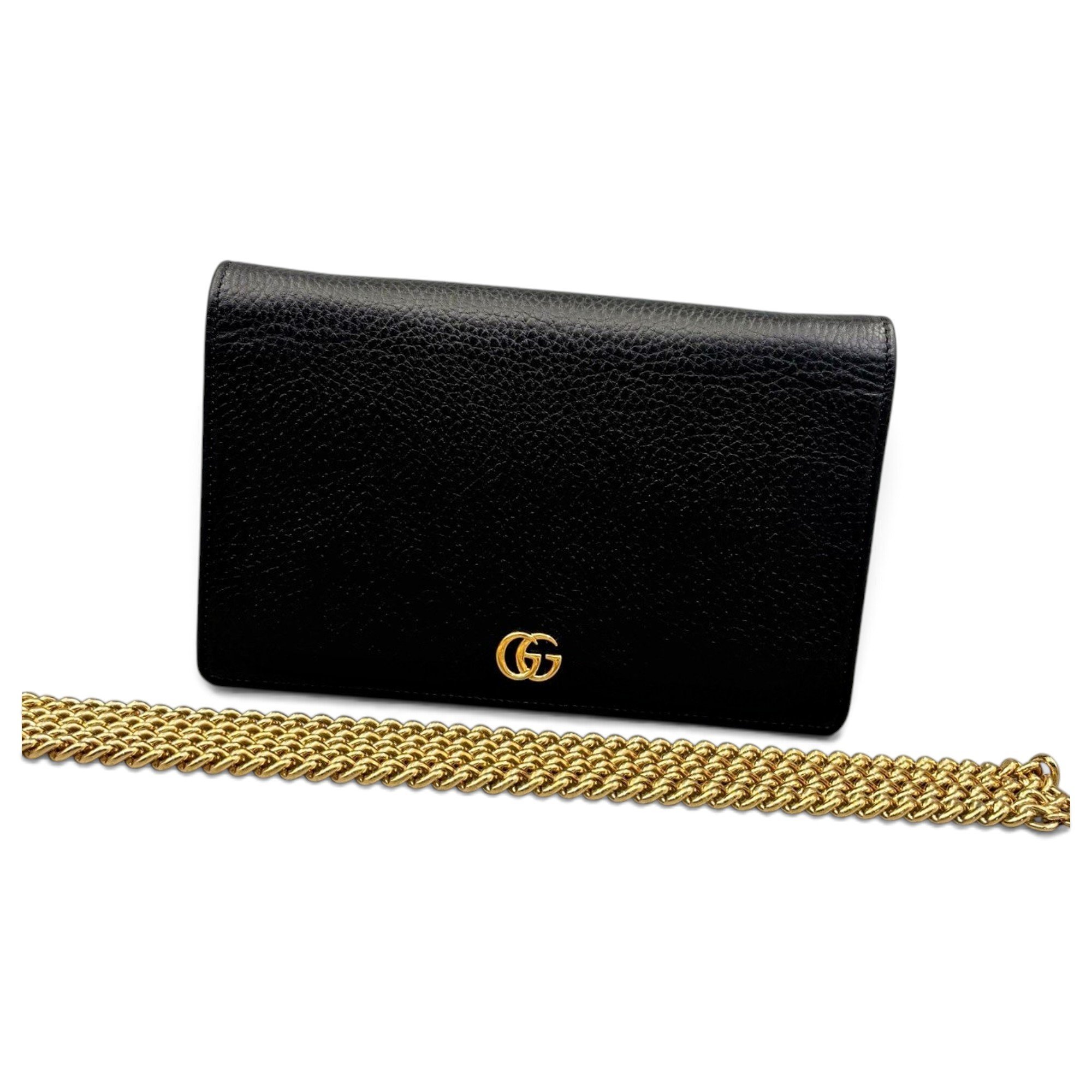 GG Marmont Chain Flap Wallet leather handbag