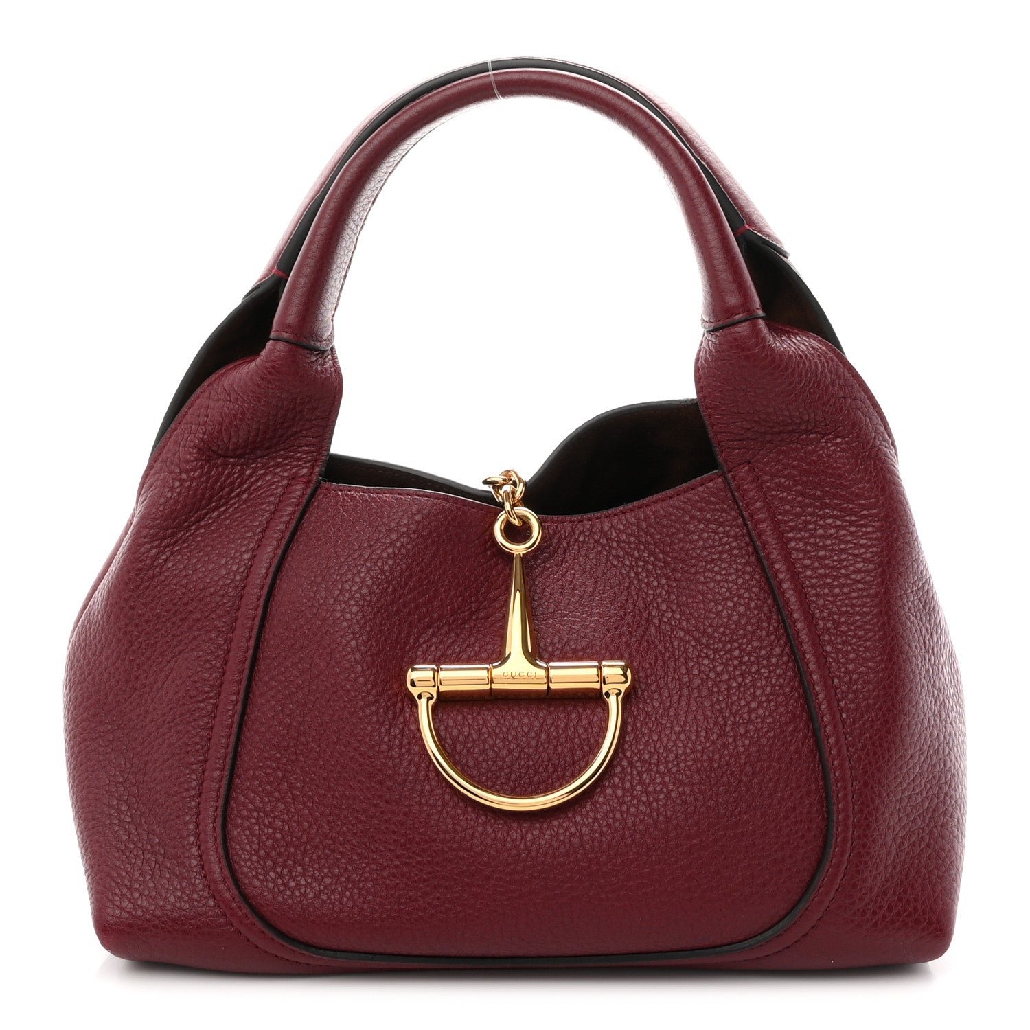 Gucci Grained Calfskin Softbit Medium Shoulder Bag Rosso Ancora