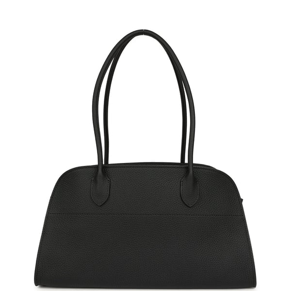 The Row Soft Margaux Shoulder 12 Bag Black Calfskin Silver Hardware