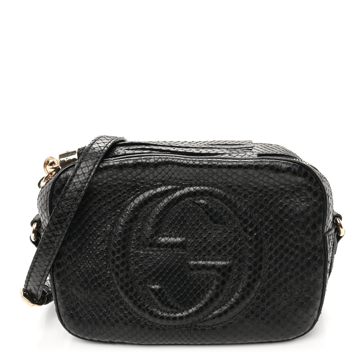 Gucci Snakeskin Small Soho Disco Bag Black