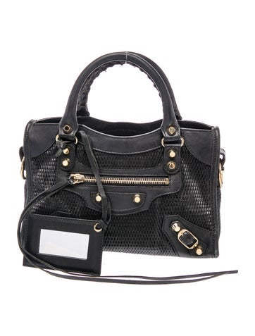 Leather City Classic Studs Bag Perforated Leather Mini