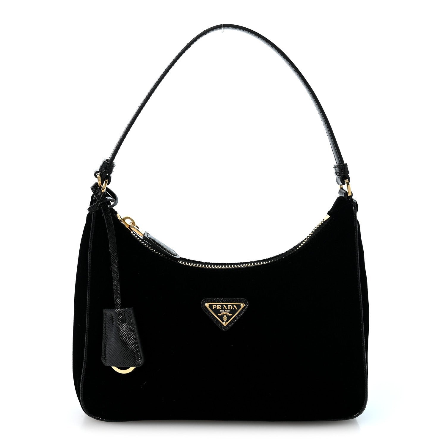 Prada Velvet Nappa Mini Re-Edition Shoulder Bag Black