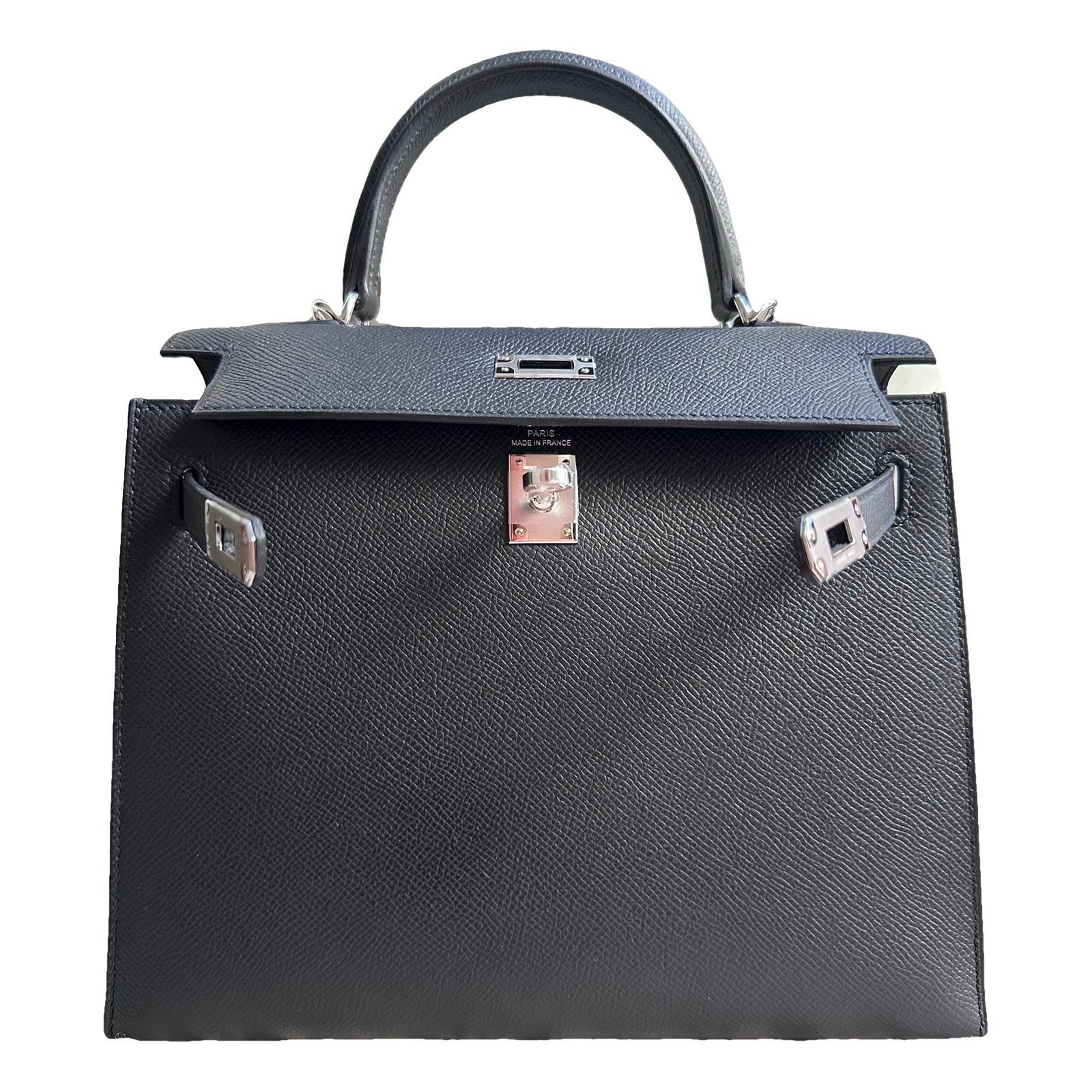 Hermes Kelly 25 Handbag Black Epsom Leather 2025