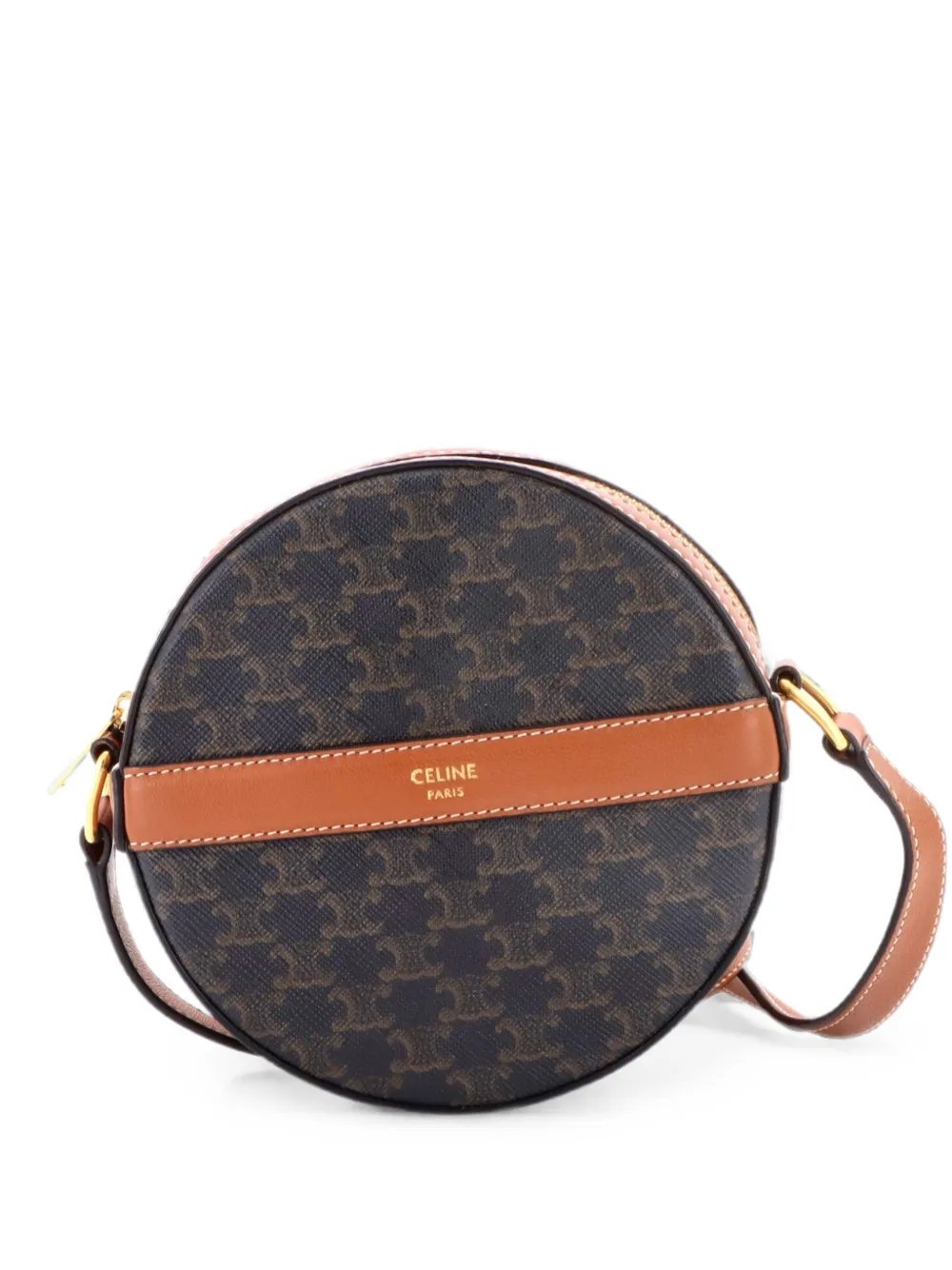 Round Purse on Strap Triomphe Coated Canvas crossbody bag