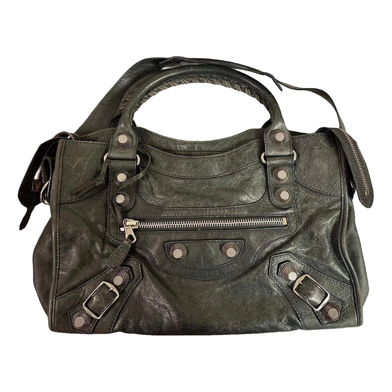 City leather handbag