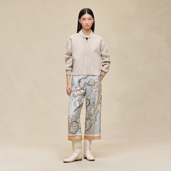 Beige Naturel Mixed Knit Jacket