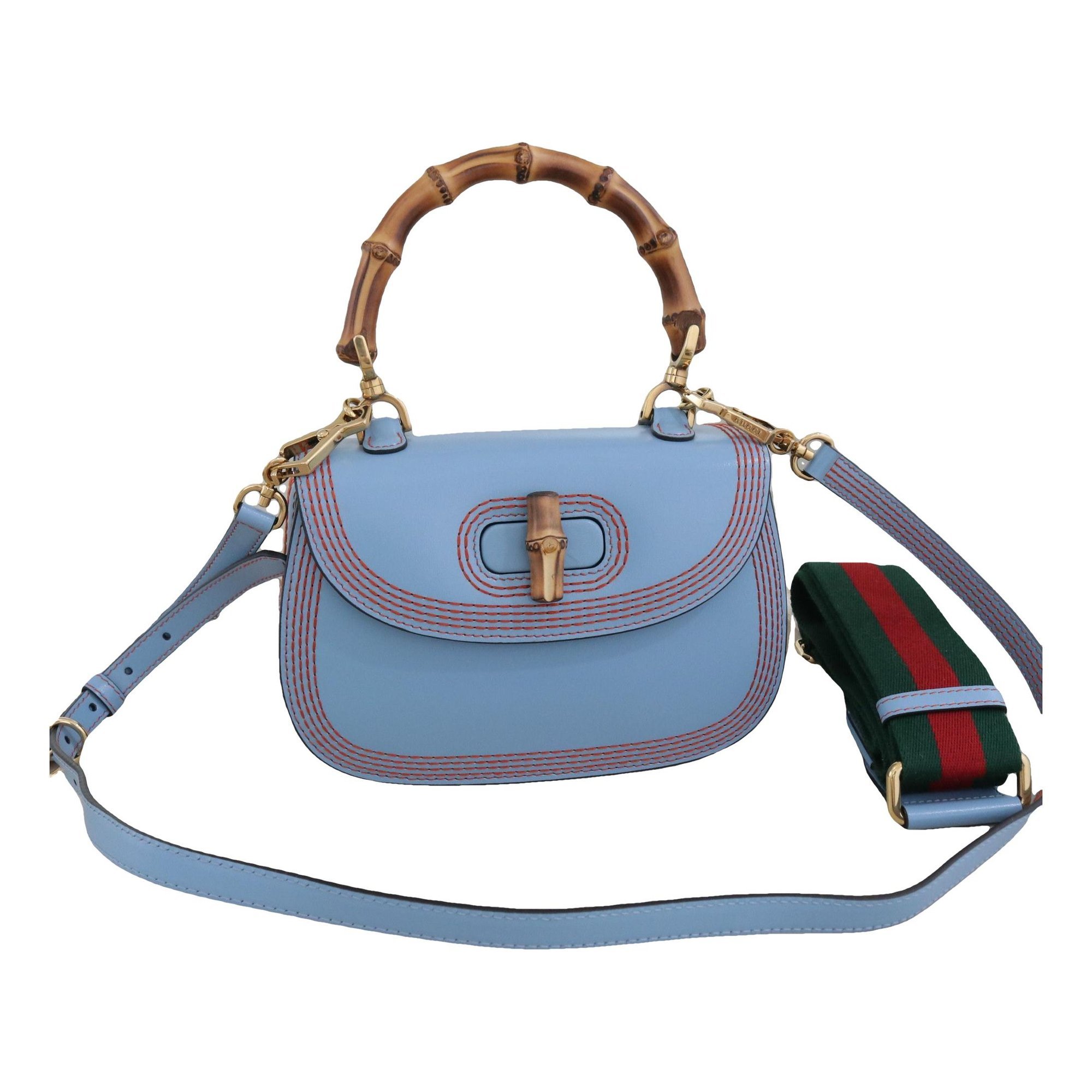 Convertible Bamboo Top Handle leather handbag