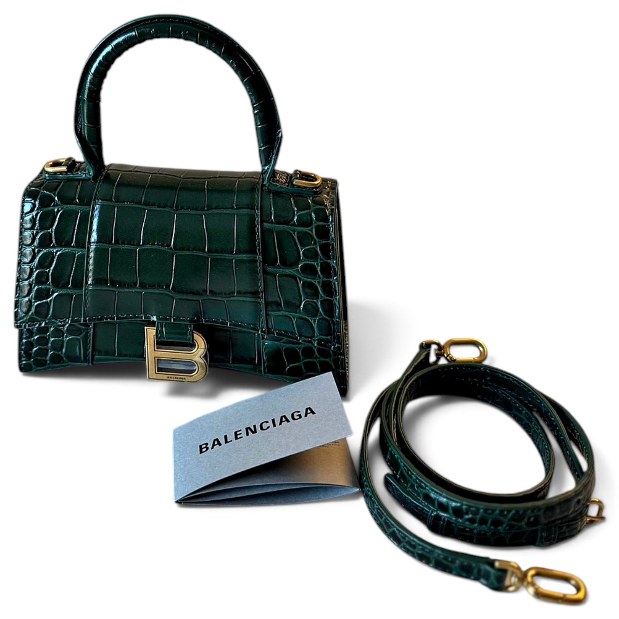 Hourglass leather handbag
