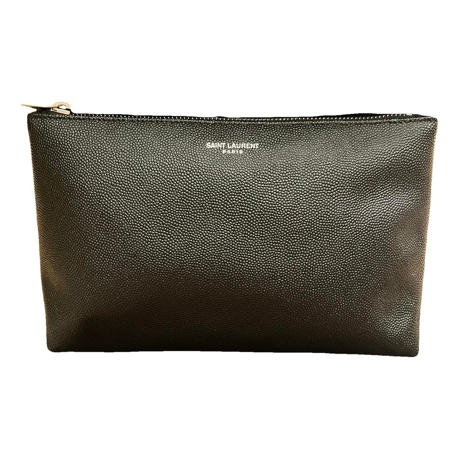 Leather clutch bag