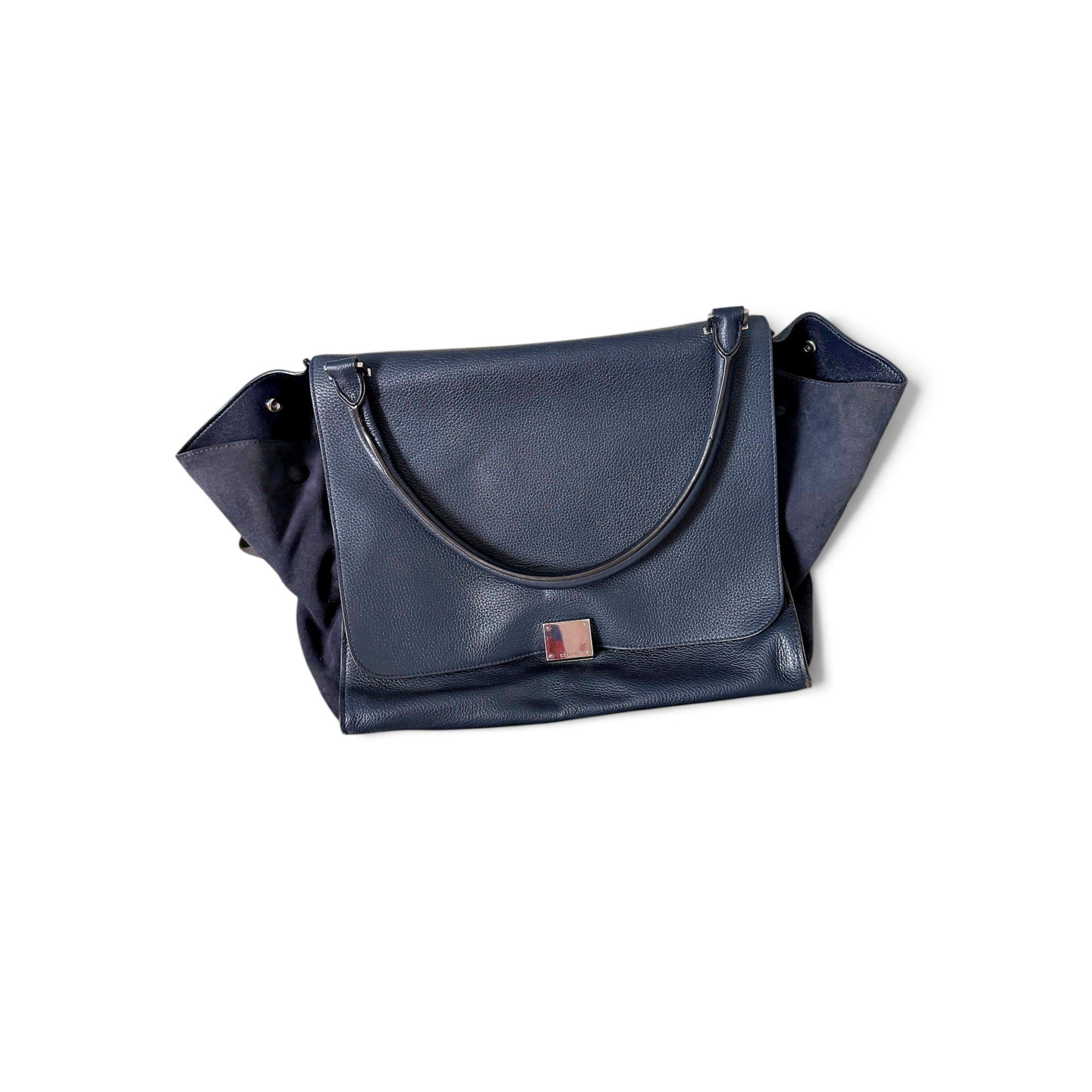 Trapèze leather handbag