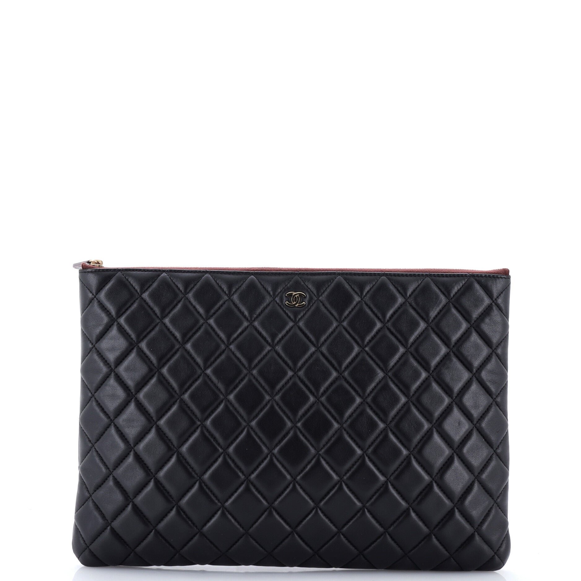 O Case Clutch Quilted Lambskin Large