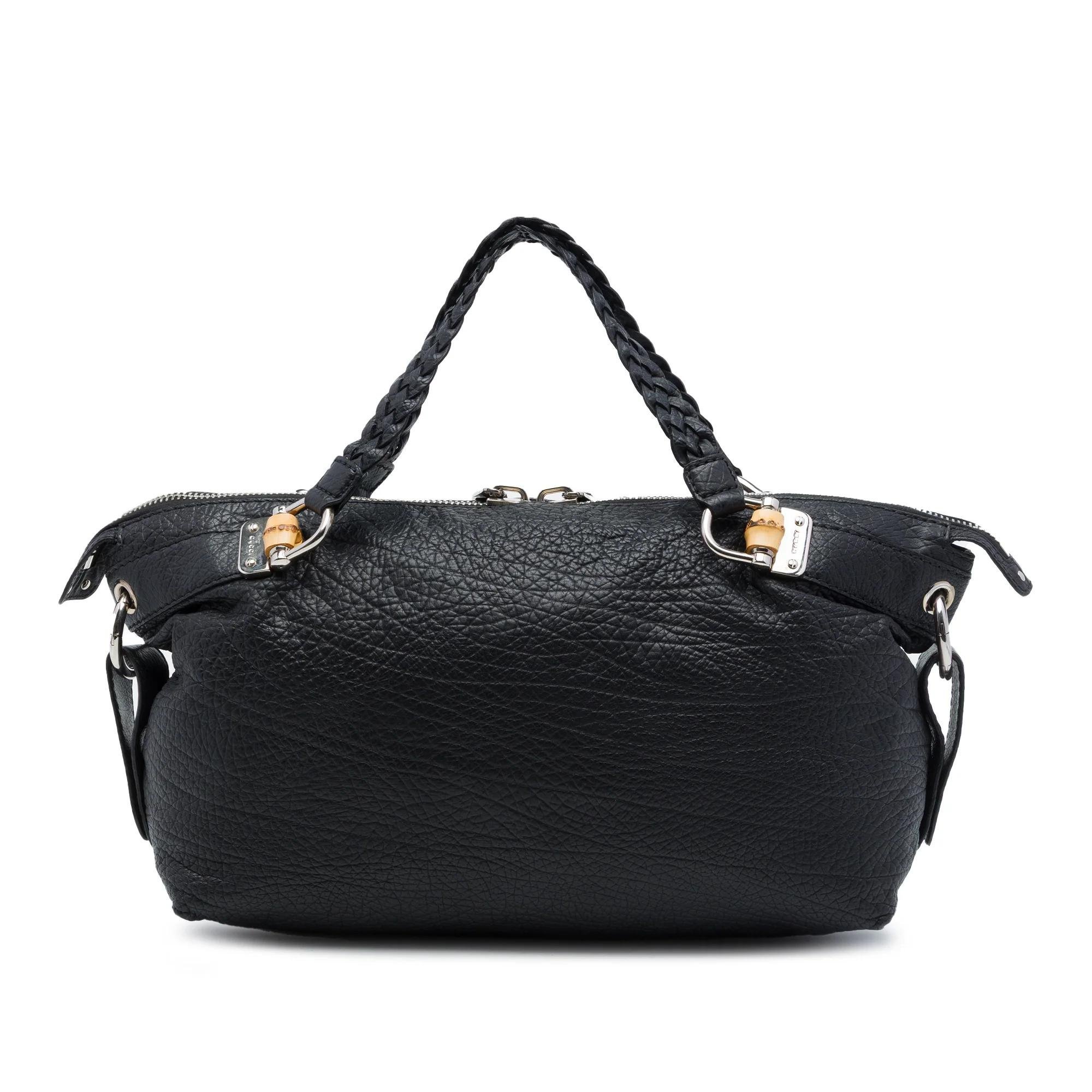 Bamboo pony-style calfskin handbag