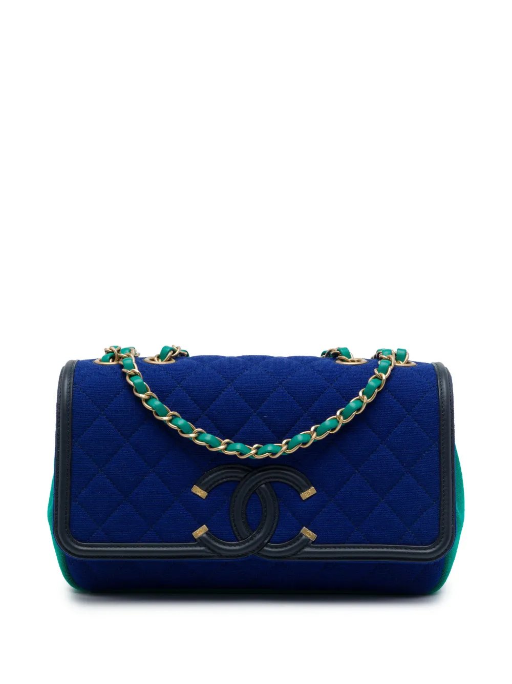 2019 Medium Tricolor Jersey CC Filigree Flap crossbody bag