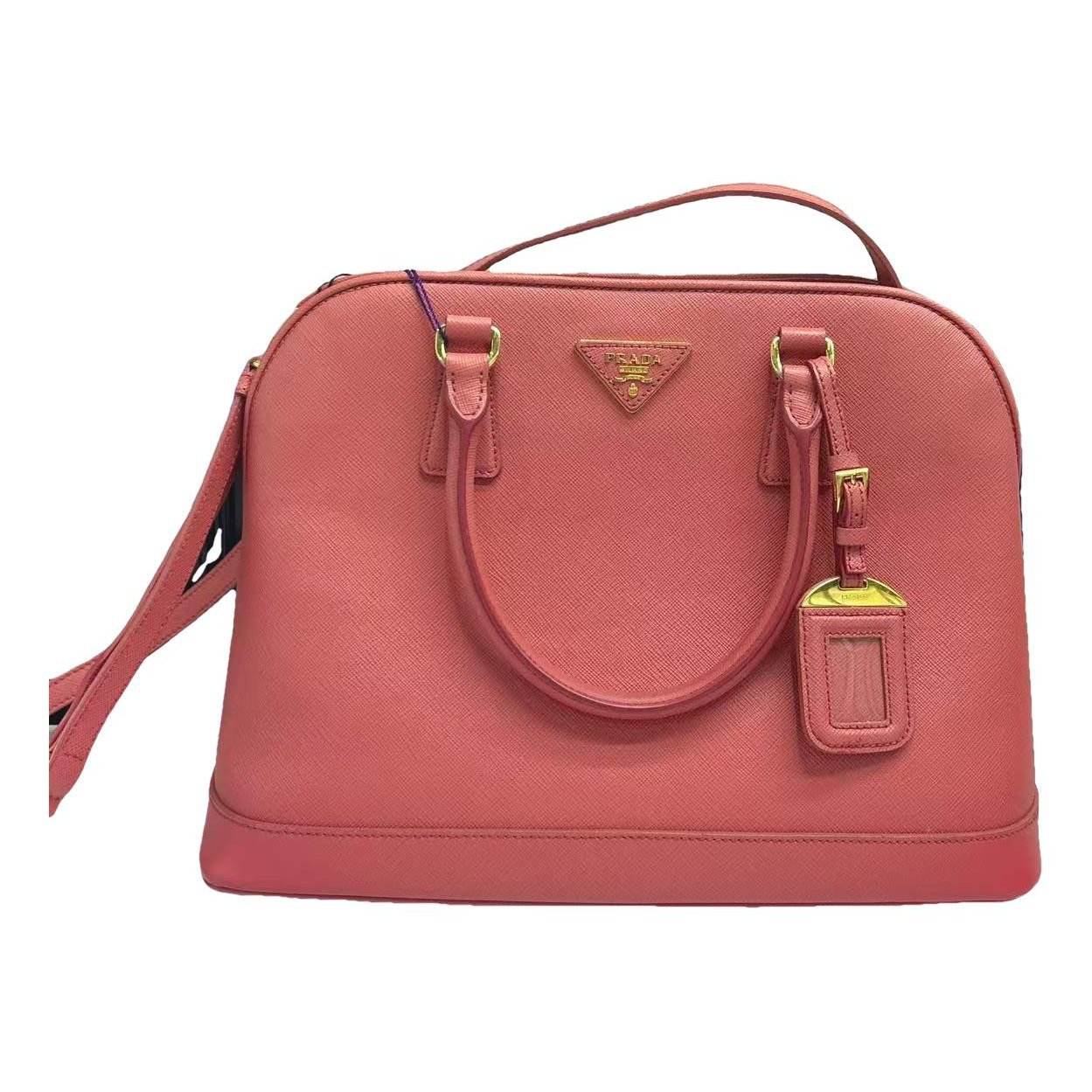 Double leather handbag