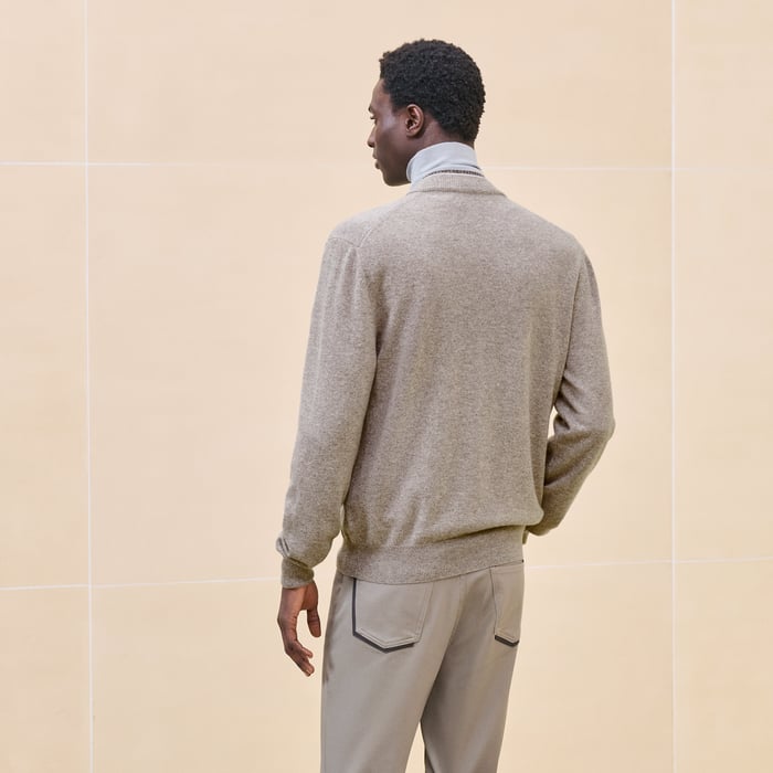 Tourbe Cashmere "Double Cotes H" Zipped Jacket