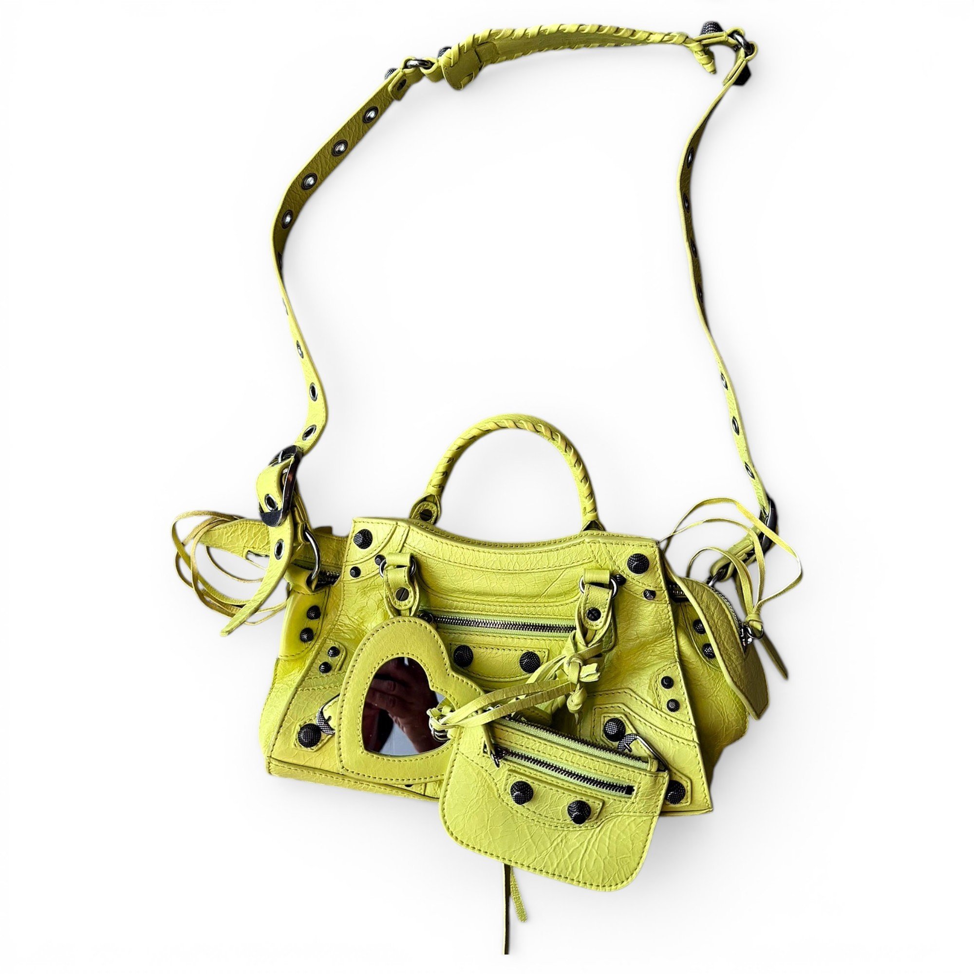 City leather handbag