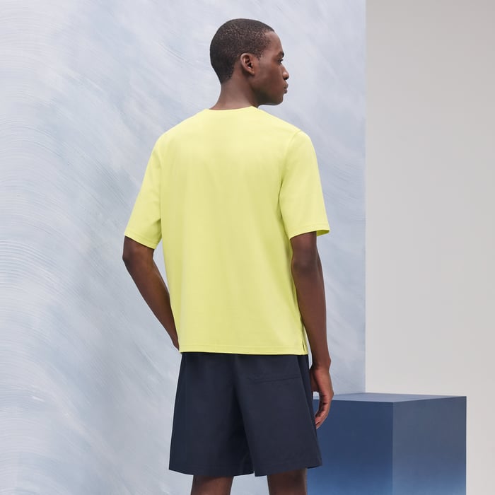 Lime T-shirt Mini Patch Cuir « h Puzzle »
