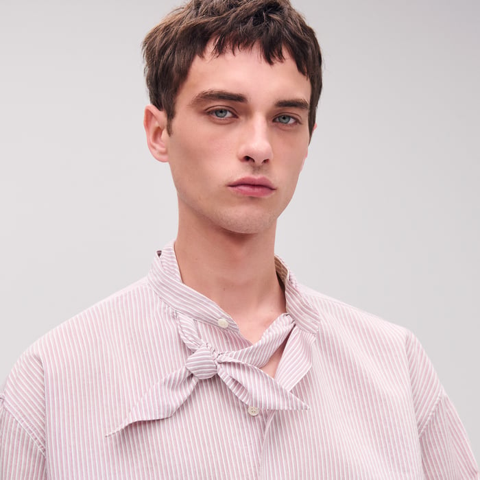 Guimauve "Doubles Rayures Serties" Boxy Fit Shirt