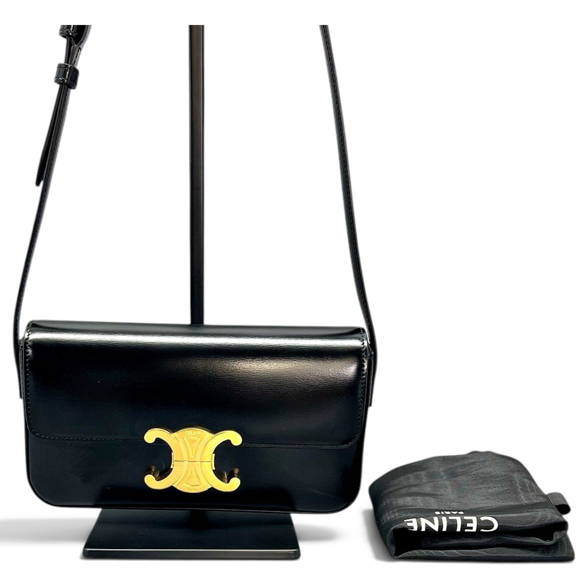 Triomphe chain leather crossbody bag