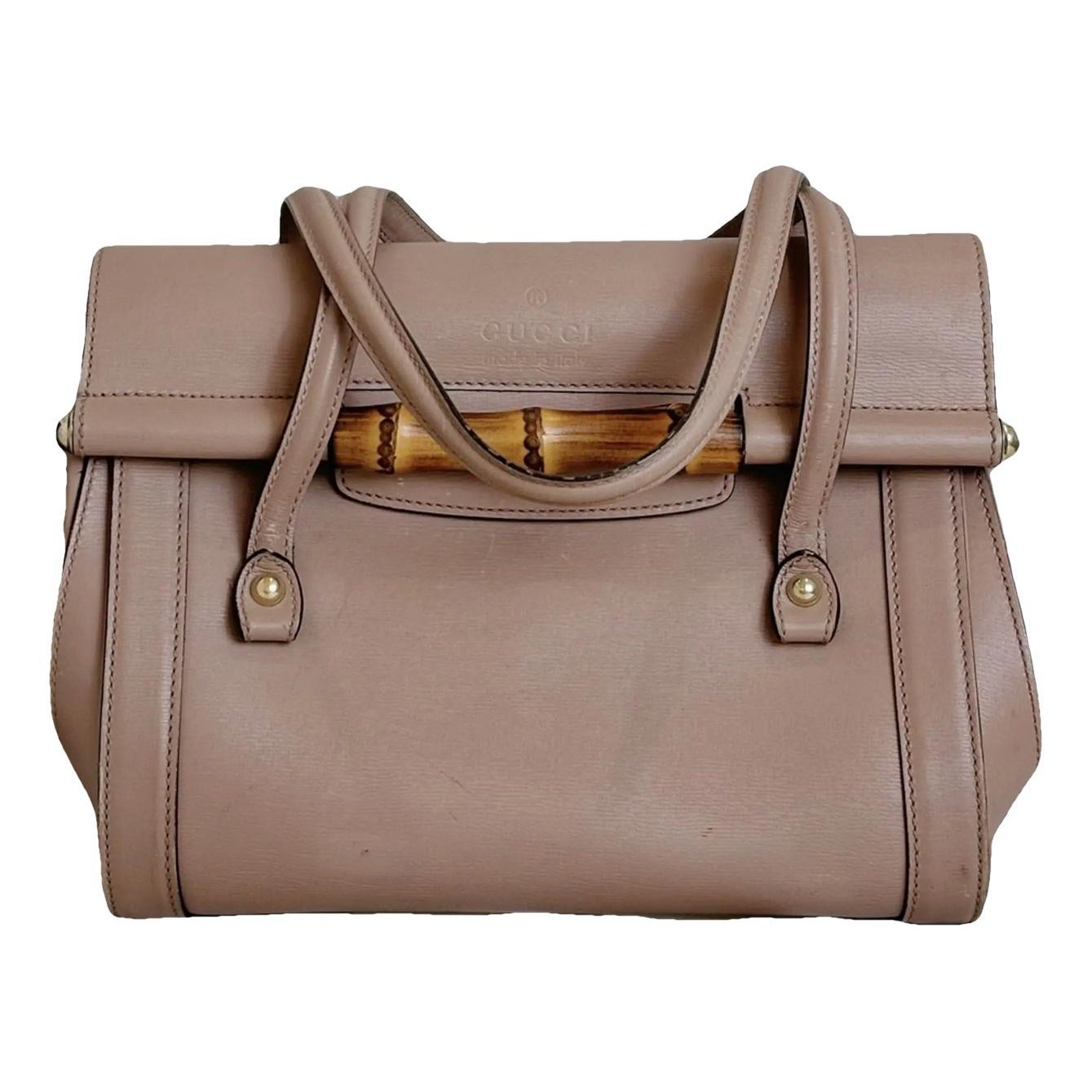 Bamboo Bullet Top Handle leather handbag