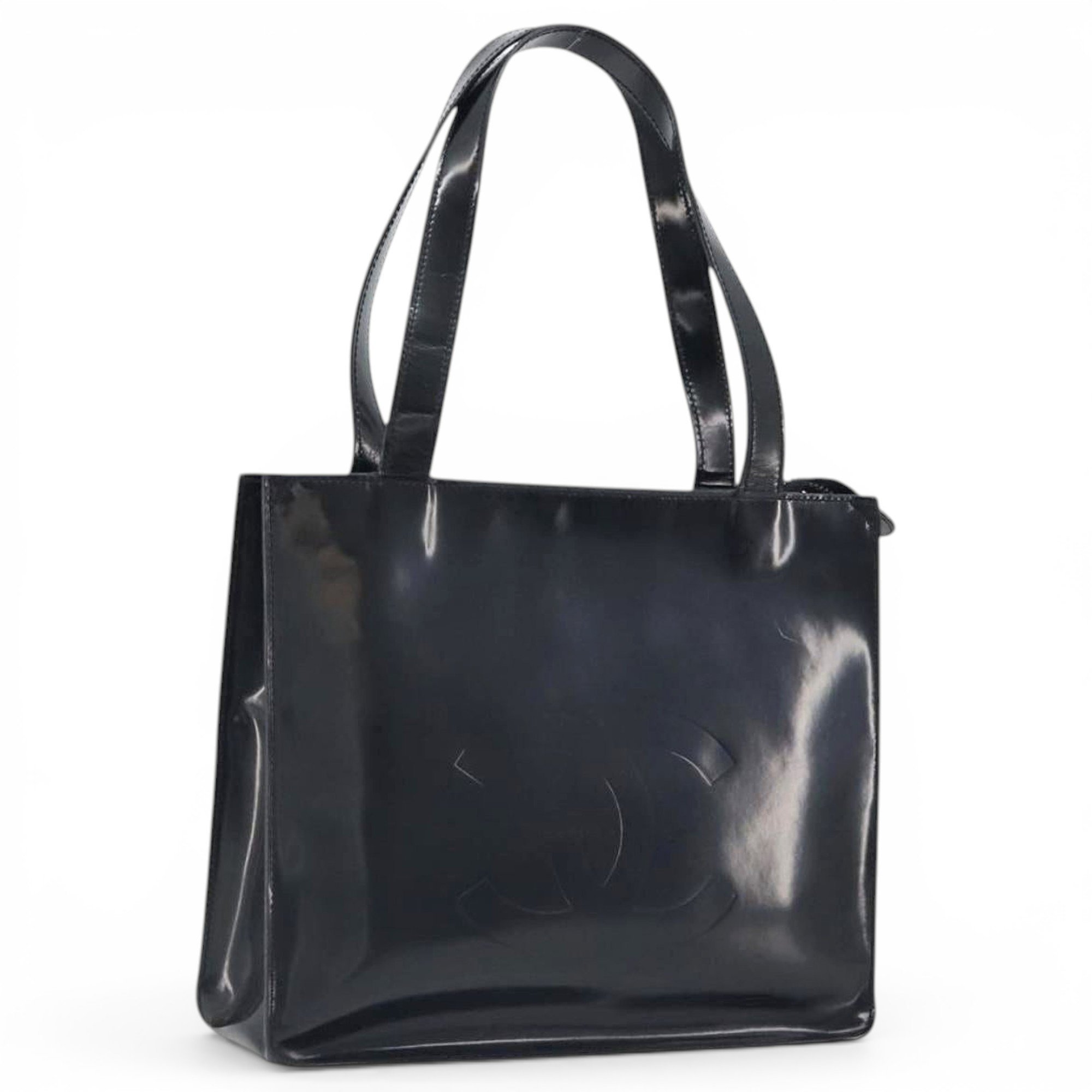 Patent leather tote