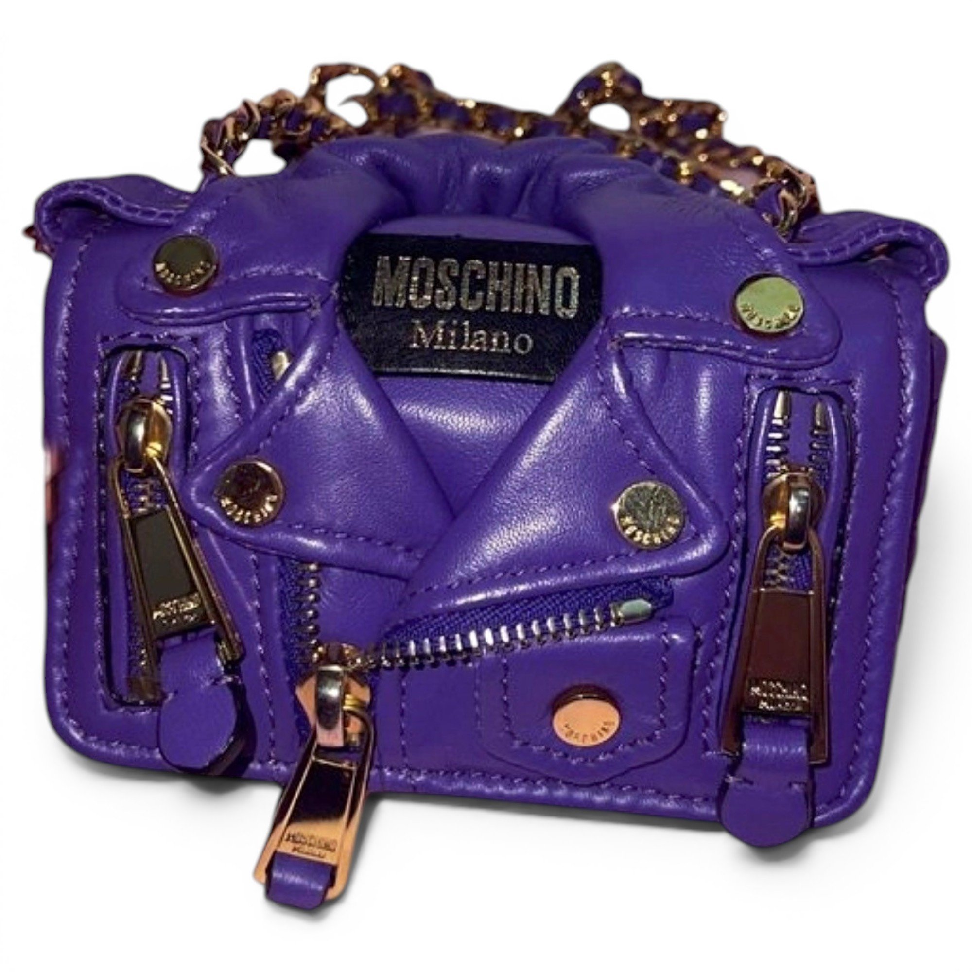Biker leather handbag