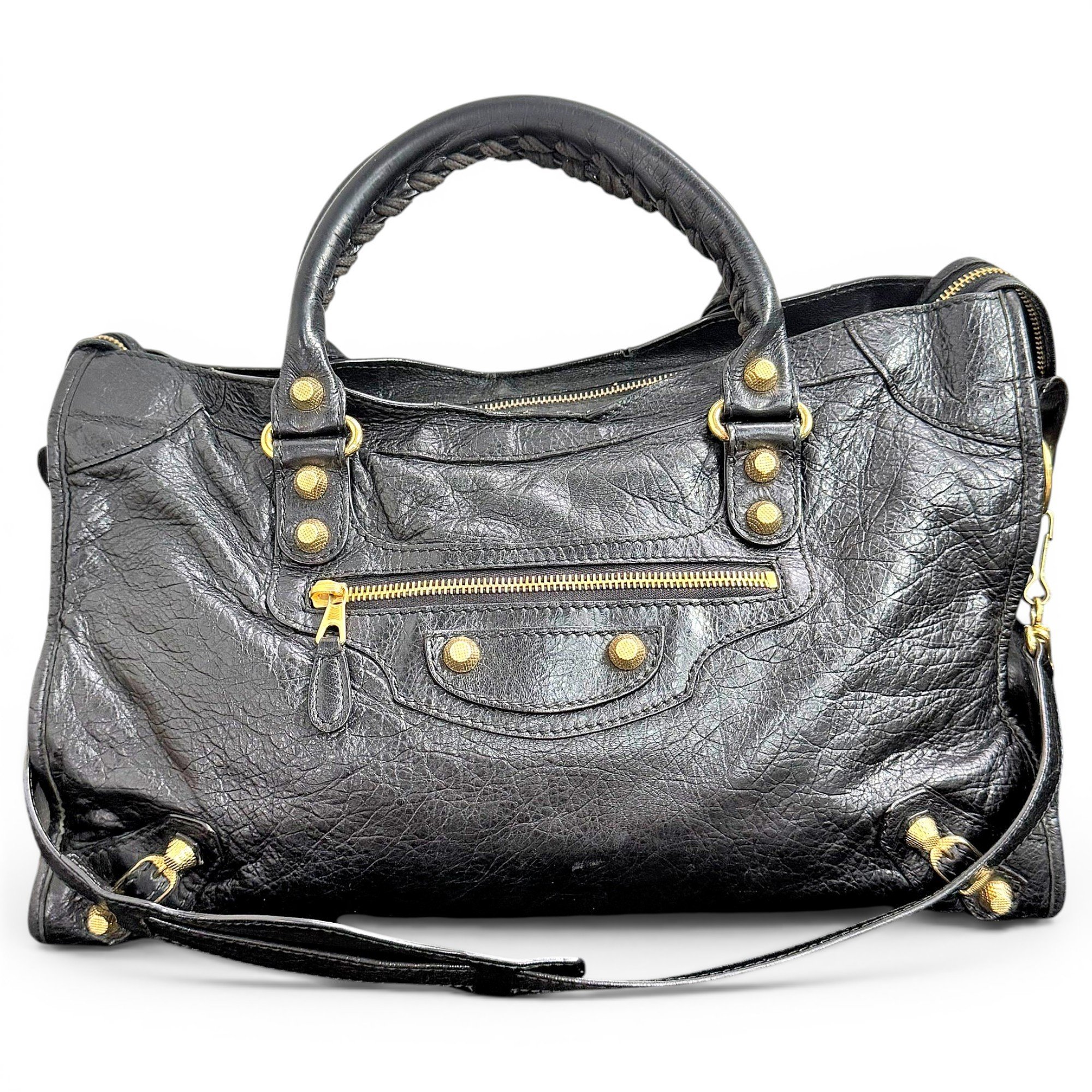 City leather handbag
