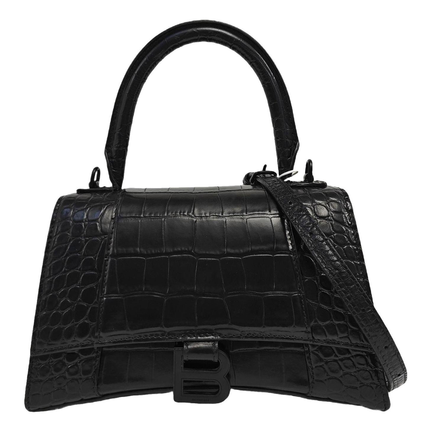 Hourglass leather handbag