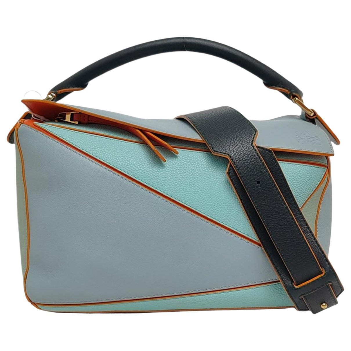 Puzzle leather handbag