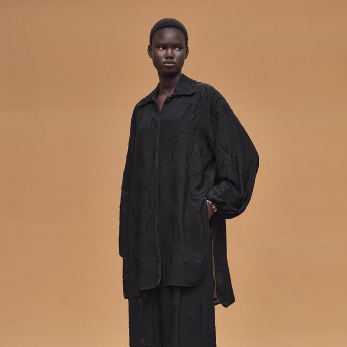 Noir "En Desordre Fils Coupes" Wide Shirt
