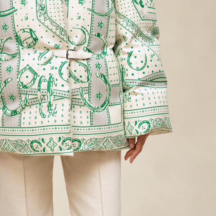 Blanc Nacre "Porte-bonheur Chevron" Coat