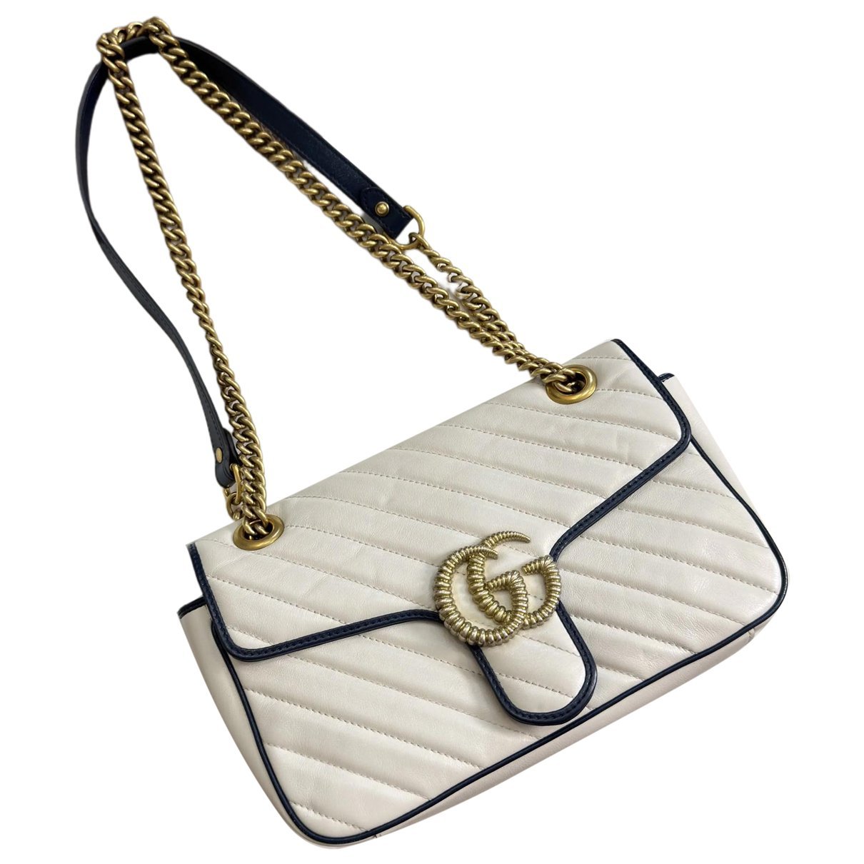 Pearly GG Marmont Flap leather crossbody bag