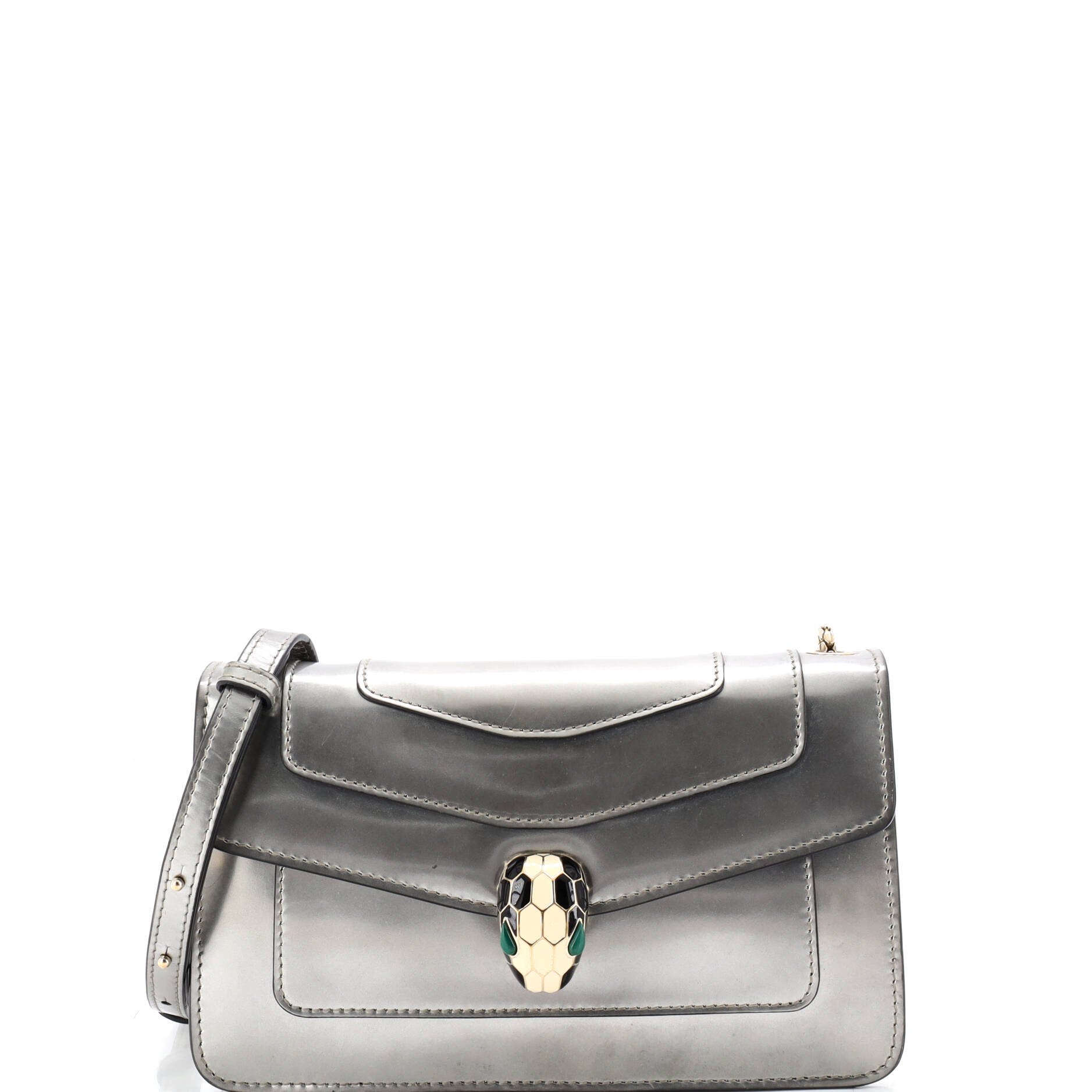 Bvlgari Serpenti Forever Shoulder Bag Metallic Leather Small