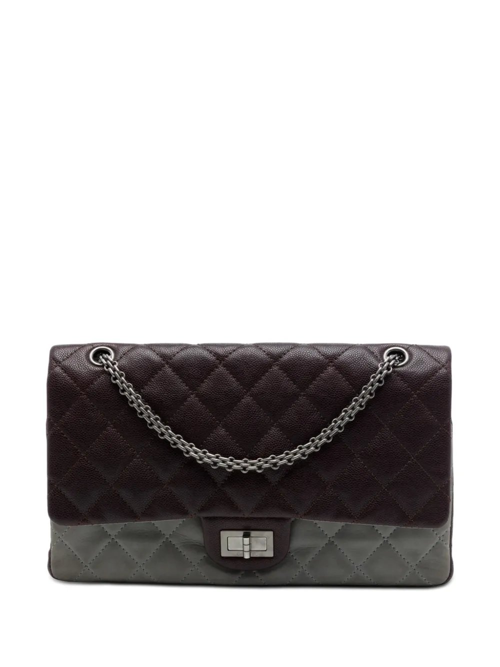 2010-2011 Bicolor Caviar and Iridescent Calfskin Reissue 2.55 Double Flap 226 shoulder bag