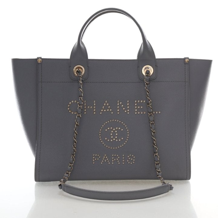 Chanel Small Caviar Studded Deauville Tote
