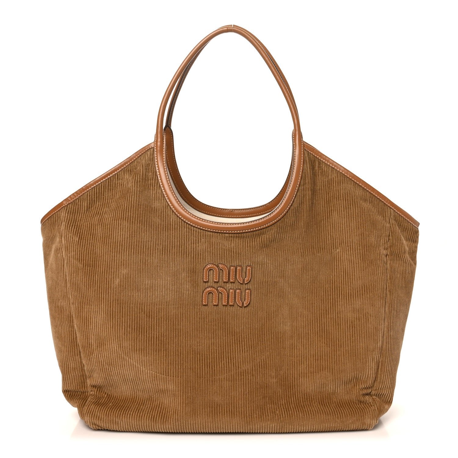 Miu Miu Corduroy Large Ivy Tote Bag Cannella