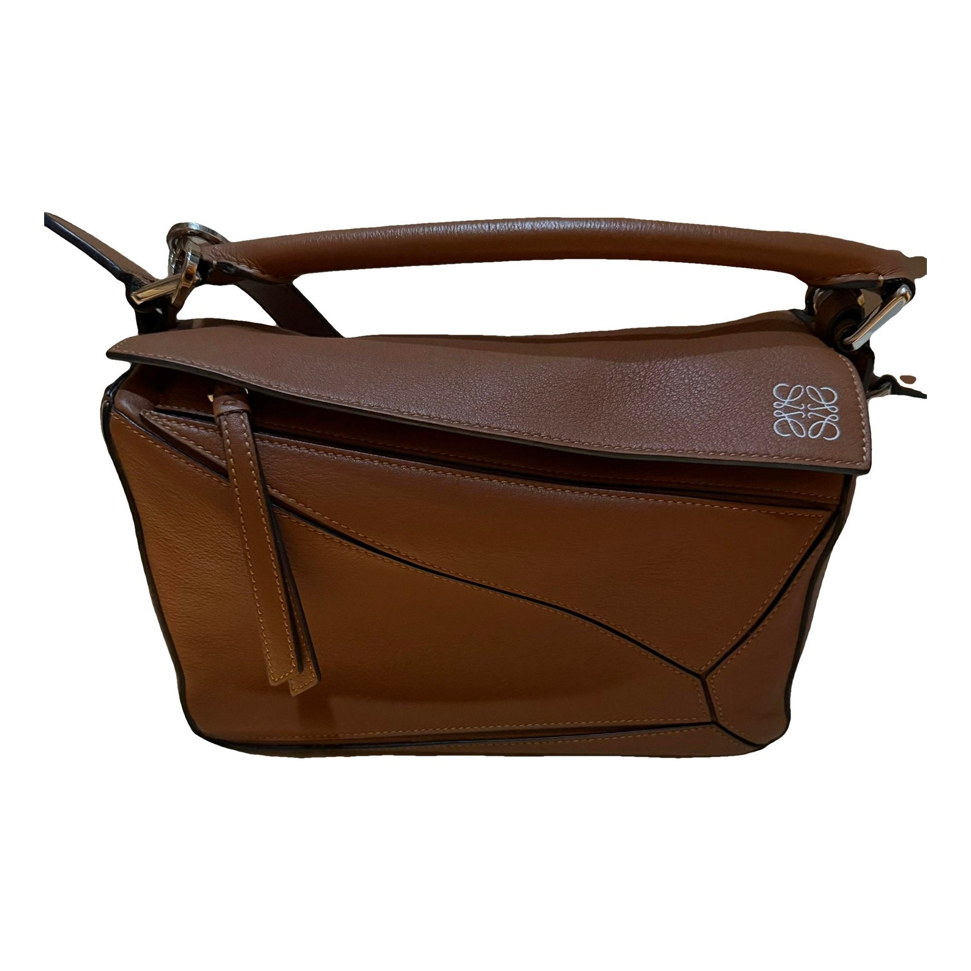Puzzle leather handbag