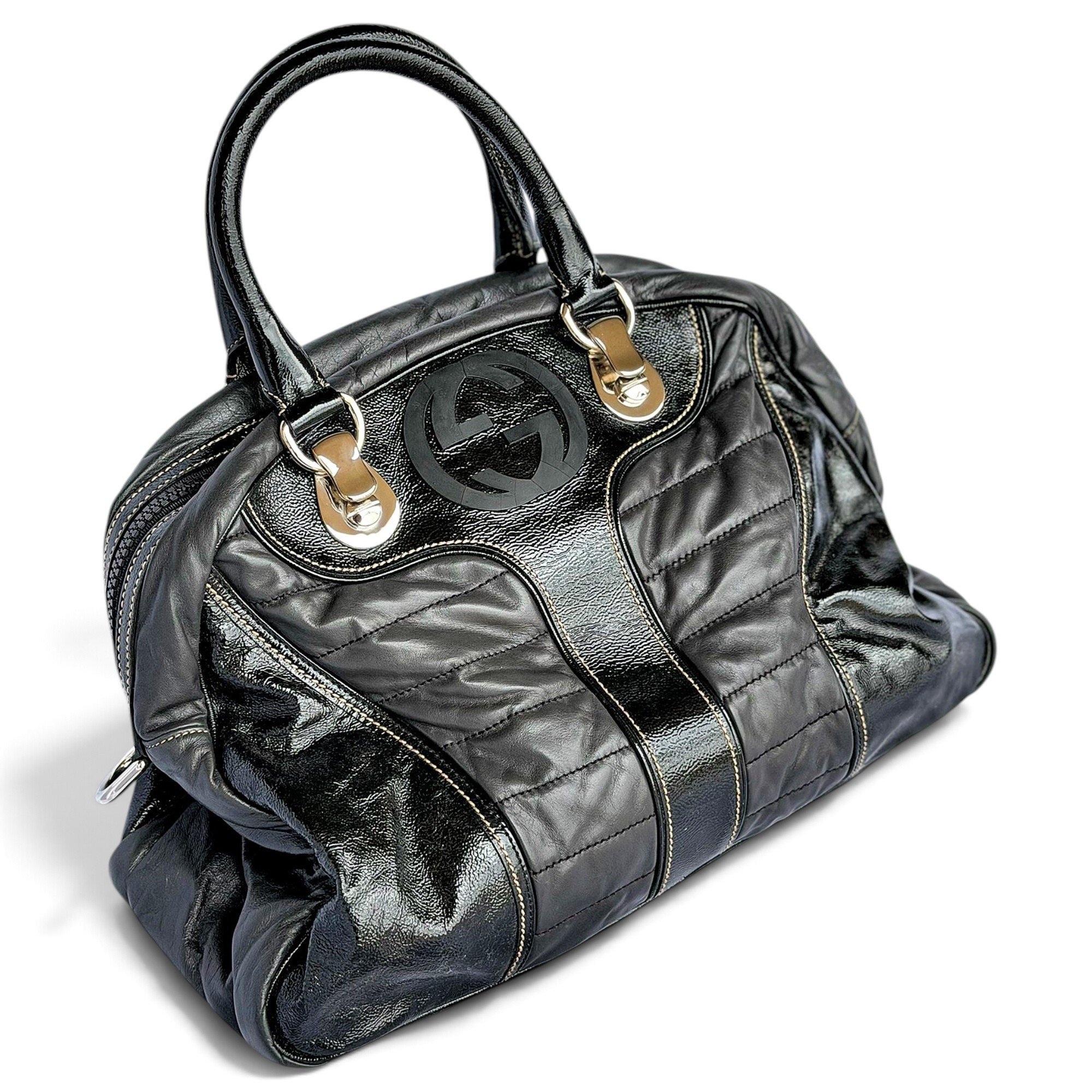 Gucci Dialux Britt patent leather handbag