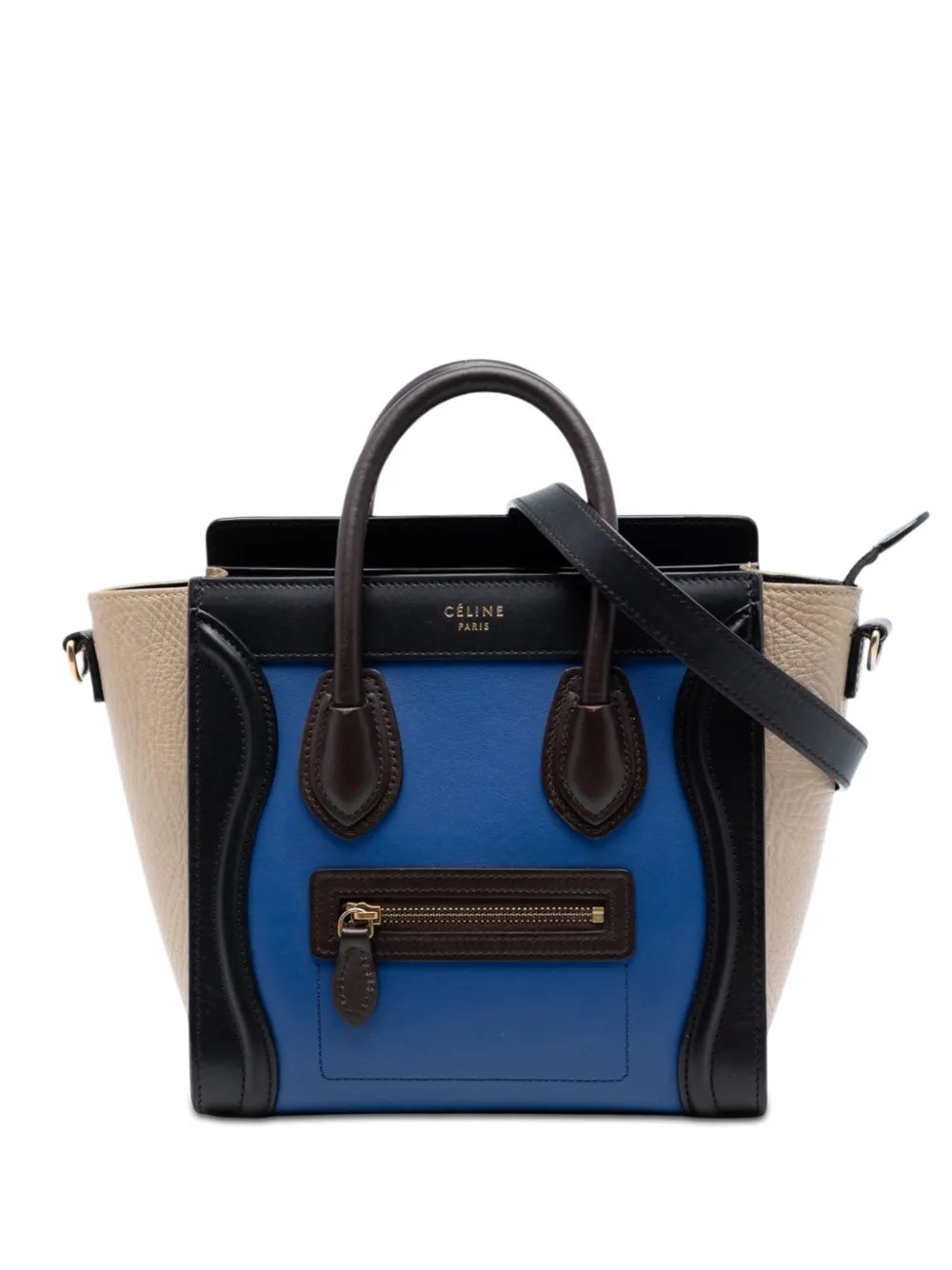 2015 Nano Tricolor Leather Luggage Tote satchel