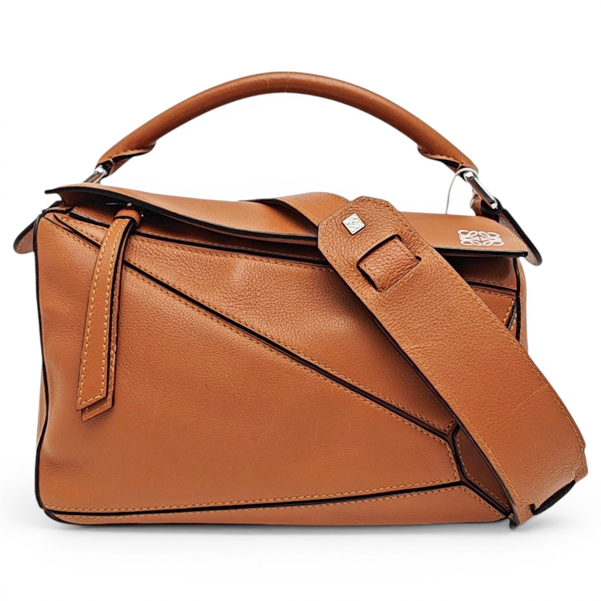 Puzzle leather handbag