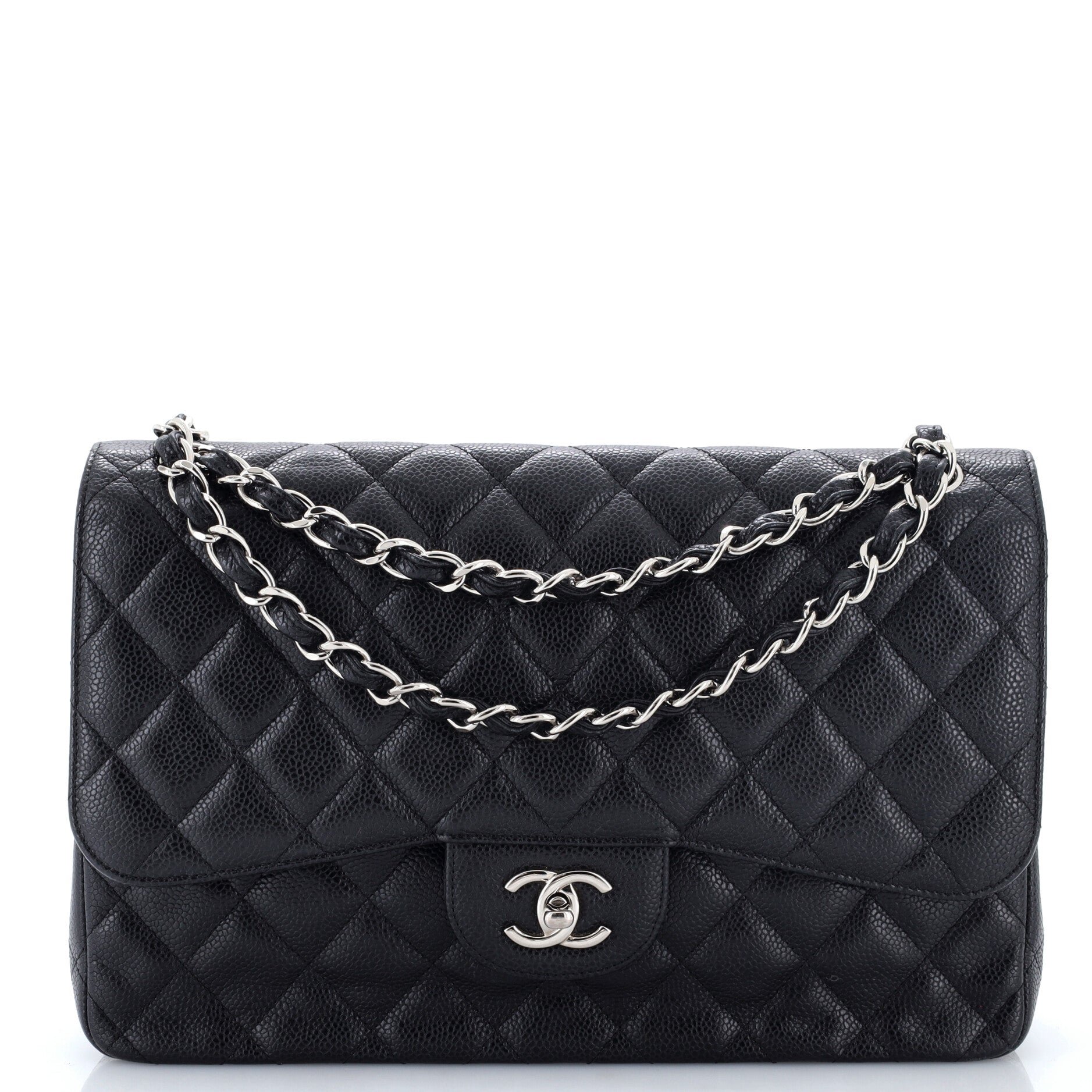 Classic Double Flap Bag Quilted Caviar Jumbo