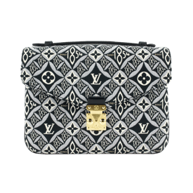 Louis Vuitton Black Since 1854 Jacquard Textile Pochette Metis Gold Tone Hardware