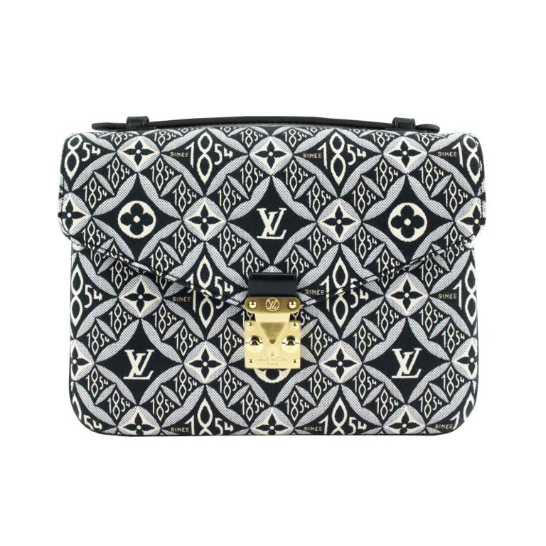 Louis Vuitton Black Since 1854 Jacquard Textile Pochette Metis Gold Tone Hardware